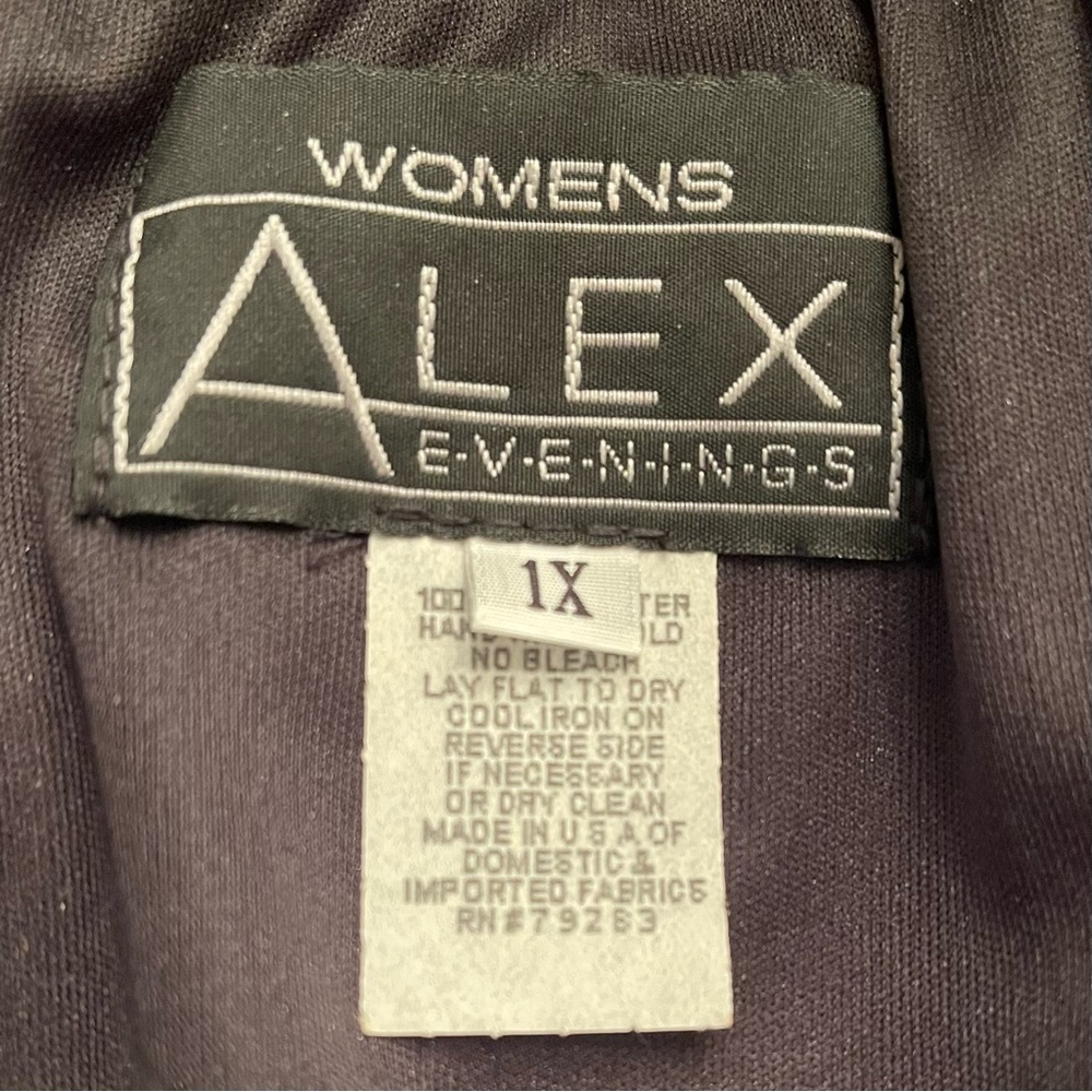 ALex Evening Black Chiffon Maxi Skirt with Handkerchief Hemline Women’s Size 1X - Picture 4 of 9